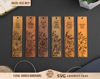 Bookmarks SVG, Bookmark SVG, Bookmark laser file, Bookmark Glowforge, Book quotes svg, Glowforge svg, Laser cut file