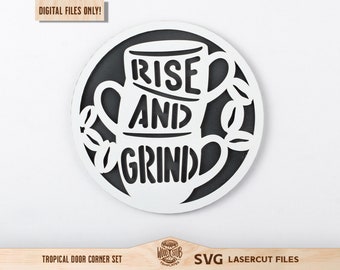 Signo SVG de café, Signo de café SVG, Cita de café svg, Signo redondo de café, Arte de la pared del café, Café svg, Glowforge svg, Archivo cortado por láser