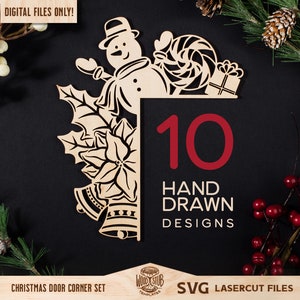Door Corner SVG, Christmas Ornaments SVG, Christmas laser file, Christmas Glowforge, Ornaments svg, Trim Corners svg, Glowforge svg