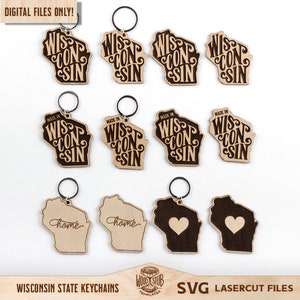 Wisconsin SVG, Wisconsin keychain SVG, Wisconsin Glowforge SVG, Wisconsin Home Sign, Wisconsin Home svg, Wisconsin Sign svg, Glowforge svg