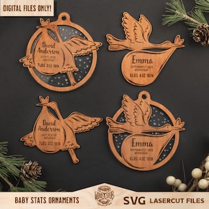 Baby First Christmas SVG, First Christmas Ornament SVG, Christmas laser file, Christmas Glowforge, Ornaments svg, Baby's First svg