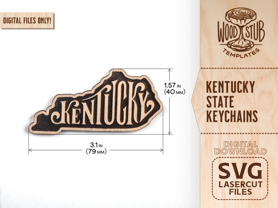 Kentucky SVG, Kentucky Keychain SVG, Kentucky Glowforge SVG, Kentucky ...