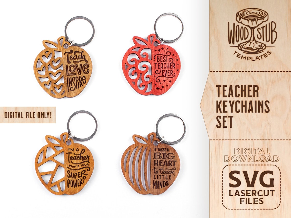 Teacher Keychain SVG Teacher SVG Teacher Laser File Teacher - Etsy India