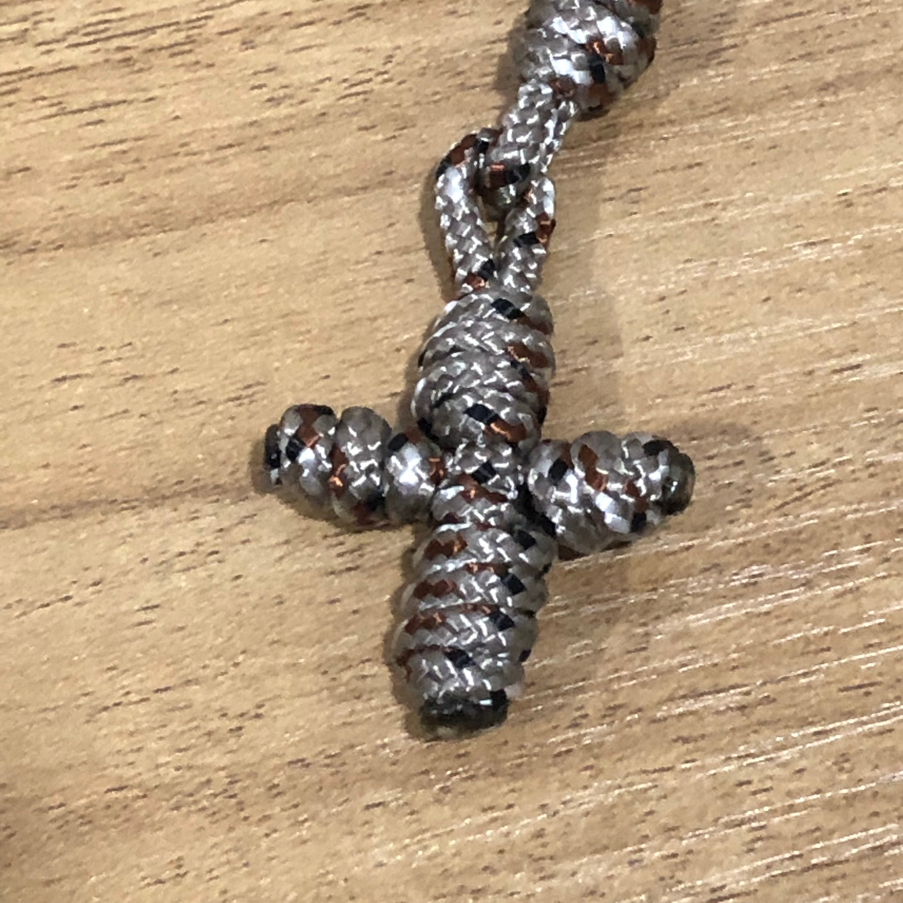 Paracord Rosary Wood and Desert Camo Wood Beads Etsy