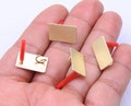 Gold plated alloy earring post-Alloy earring charms-Rectangular shape earring connector-earring pendant-earring findings jewelry supp BR0661
