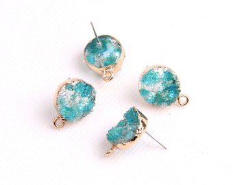 Resin earring post-Earrings charm-resin earrings-earrings accessories-earrings pendant-earrings connector-Circle shape earrings RB0216