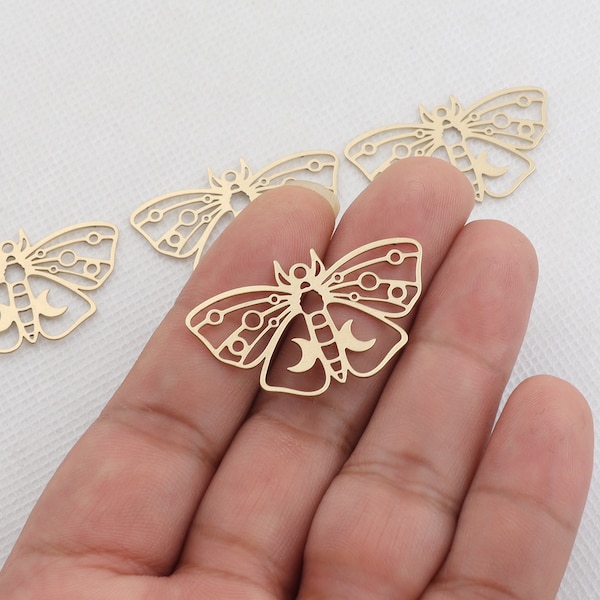 Brass earrings-Earring copper accessories-Earring connector-Brass earring charm-Earring pendant-Brass jewelry-Butterfly shape earring BR1097