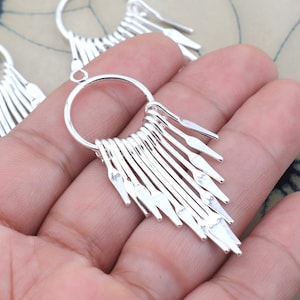 Silver plated alloy earring pendant-Alloy earrings charms-Special shape earrings-Geoometrical shape earring findings-Earring parts BR1147