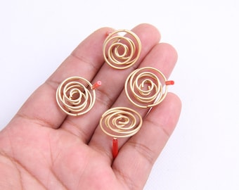 Gold plated brass earring post -Brass earring charms-Coin shape earring connector-earring pendant-earring  findings jewelry supply BR0098