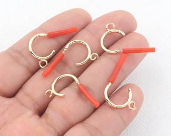 Gold plated alloy earring post-Alloy earring charms-Hook shape earring connector-earring pendant-earring findings jewelry supply BR1161