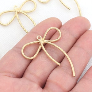 Gold plated alloy earring pendant-Alloy earring charm-Bow shape earring parts-earring connector-earring finding-jewelry supply BR1200