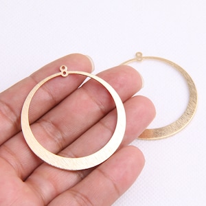 Brass earrings-Earring copper accessories-Earring connector-Brass earring charms-Earring pendant-Brass jewelry-Circle shape earrings-BR0136