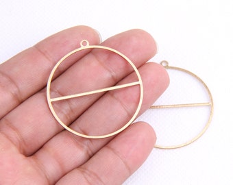 Brass earrings-Earring copper accessories-Earring pendant-Brass earring charms-Earring connector-Brass jewelry-Circle shape earrings BR0111