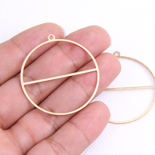 Brass earrings-Earring copper accessories-Earring pendant-Brass earring charms-Earring connector-Brass jewelry-Circle shape earrings BR0111