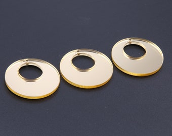Acryl spiegel oorbellen-acetaat oorbel charmes-cirkelvorm oorbel connector-oorbel hanger-oorbel bevindingen-oorbel onderdelen BR0553
