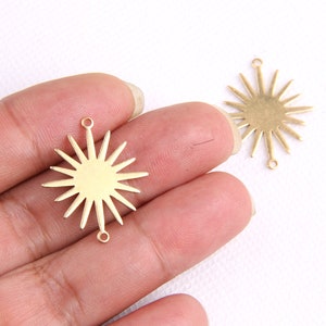 Brass earrings-Earring copper accessories-Earring connector-Brass earring charms-Earring pendant-Brass jewelry-Sun shape earrings BR0013