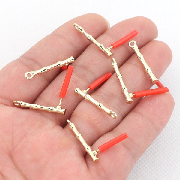 Alloy earring post -Alloy earring charms-Branch shape earring connector-earring pendant-earring  findings jewelry making supply BR1224