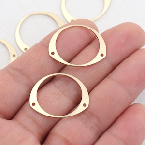 Brass earrings-Earring copper accessories-Earring connector-Brass earring charm-Earring pendant-Brass jewelry-Circle shape earring BR1195
