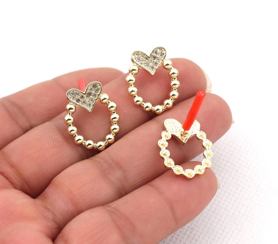 Orecchini a cuore placcati in oro 18k alta moda 2023 per le donne