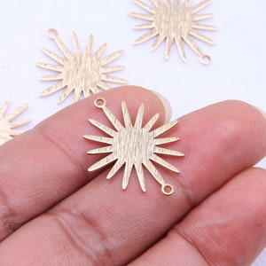 Brass earrings-Earring copper accessories-Earring connector-Brass earring charms-Earring pendant-Brass jewelry-Sun shape earrings BR0706