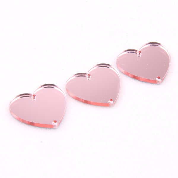 2-Acrylic mirror earrings-acetate earring charms-Heart shape earring connector-earring pendant-earring findings-Earring parts jewelry BR0625