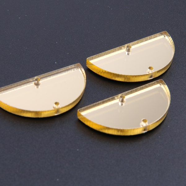 Acrylic mirror earring-acetate earring charms-Semi-circle shape earring connector-earring pendant-Earring parts-earring findings BR0527