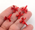 Christmas Red Bow Alloy Earring Posts: Jewelry Supply (16.5mm)