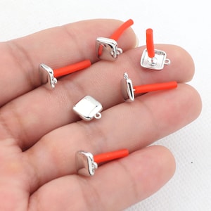Silver Plated Square Earring Posts: Alloy Charms, Jewelry Supply