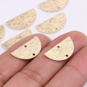 Boucles d'oreilles en laiton-Boucle d'oreille accessoires en cuivre-Connecteur de boucle d'oreille-Charmes de boucle d'oreille en laiton-Pendentif de boucle d'oreille-Boucles d'oreilles en forme de laiton-semi-cercle BR0415