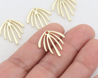 Gold plated alloy earring pendant-Alloy earring charm-Leaf shape earring parts-earring connector-earring finding-jewelry supply BR1210