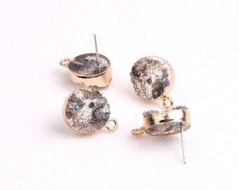 Resin earring post-Earrings charm-resin earrings-earrings accessories-earrings pendant-earrings connector-Circle shape earrings RB0218