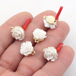 Alloy earring post -Alloy earring charms-Rose shape earring connector-earring pendant-earring  findings jewelry making supply BR1180