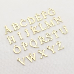 26 letras chapado en oro pendiente de aleación colgante-pendientes encantos-Pendientes de forma especial-conector de pendiente-Hallazgos de pendiente Joyería BR1431