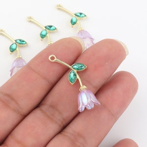 Alloy earring connector-Alloy earrings charms-Tulip shape earrings-Earring pendant-Earring findings-Earring parts-Jewelry accessories BR1305