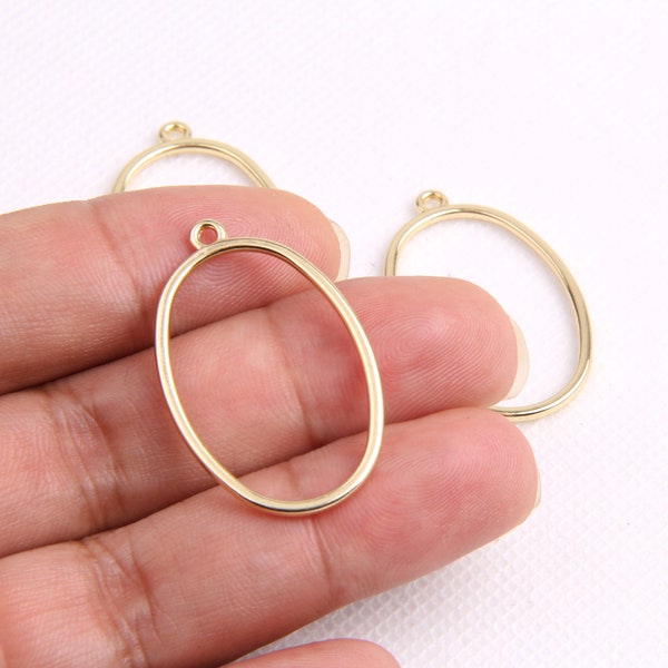 Gold plating alloy earring hoop-earrings charms-Oval shape earrings-earring connector-Geoometrical shape findings-Jewelry for use BR0163