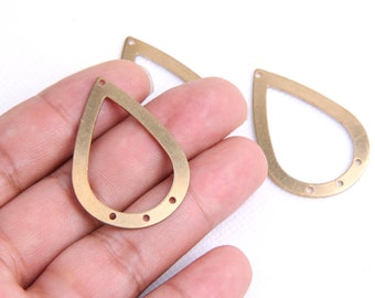 Brass earrings-Earring copper accessories-Earring connector-Brass earring charms-Earring pendant-Brass jewelry-Teardrop shape earringsBR0113