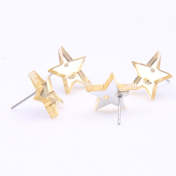 Acrylic mirror earring posts-acetate earring charms-Star shape earring connector-earring pendant-earring  findings jewelry supply BR0476