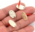 Gold Plated Oval Earring Posts: Alloy Charms, Jewelry Supply