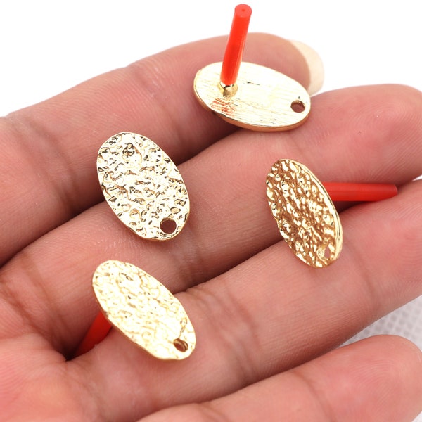 Gold plated alloy earring post-Alloy earring charms-Oval shape earring connector-earring pendant-earring findings jewelry supply BR0977