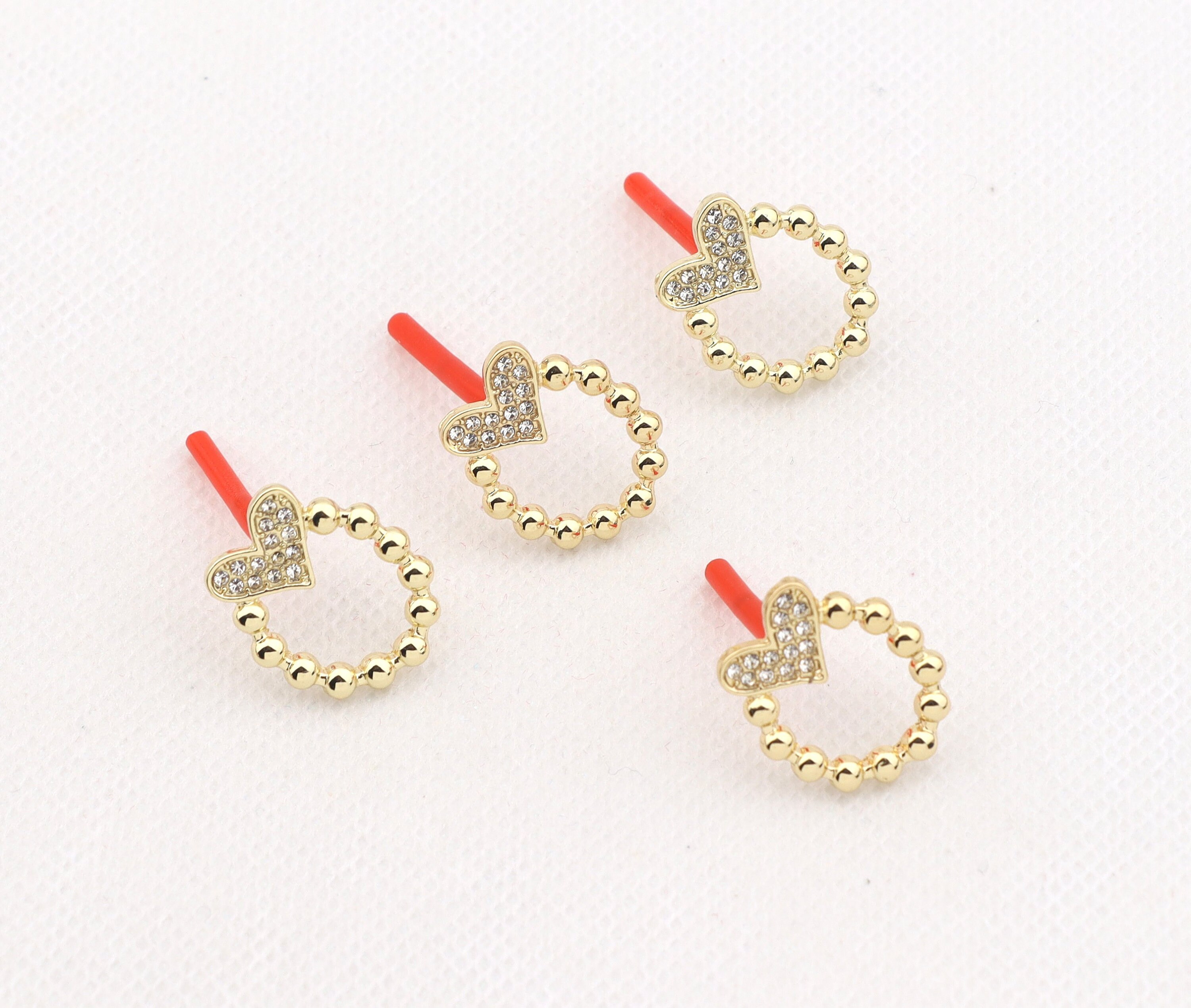 Orecchini a forma di cuore in Lava placcati oro 18k con personalità retrò orecch