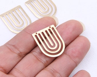 Brass earrings-Earring copper accessories-Earring connector-Brass earring charms-Earring pendant-Brass jewelry-Door shape earrings BR0555