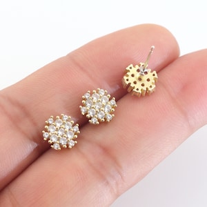 Brass zircon minimalist ear stud-Brass earring charms-Special shape earring connector-earring pendant-Brass earring findings BR1394