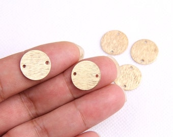 Brass earrings-Earring copper accessories-Earring connector-Brass earring charms-Earring pendant-Circle double hole shape earringsBR0016