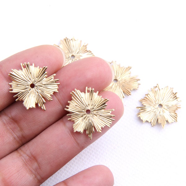 Brass earrings-Earring copper accessories-Earring pendant-Brass earring charms-Earring connector-Brass jewelry-Flower shape earrings BR0087