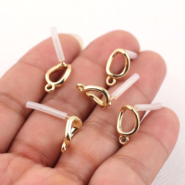 Gold plated alloy earring post-Alloy earring charms-Special shape earring connector-earring pendant-earring findings jewelry supply BR0942