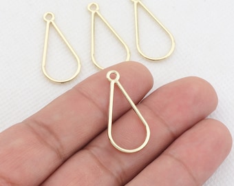 Gold plating alloy earring hoop earrings,Drop shape earrings-Earring connector,Earring making kit,Earring accessories,29*14mm,BR1124