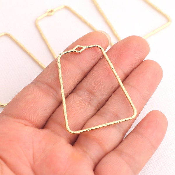 Gold plating alloy earring hoop-earrings charms-Rectangle shape earrings-earring connector-trapezoid shape findings Jewelry for use BR1032