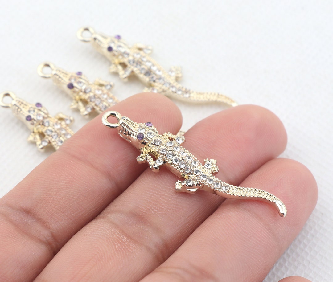 Gold Plating Alloy Earring Pendant,crocodile Shape Earringearring
