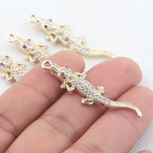 Gold plating alloy Earring pendant,Crocodile shape earring-Earring connector,Earring making kit,Earring accessories,Geometrical shape,BR1170
