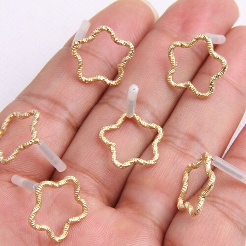 Gold Plated Brass Earring Post brass Earring Charmsstar Etsy